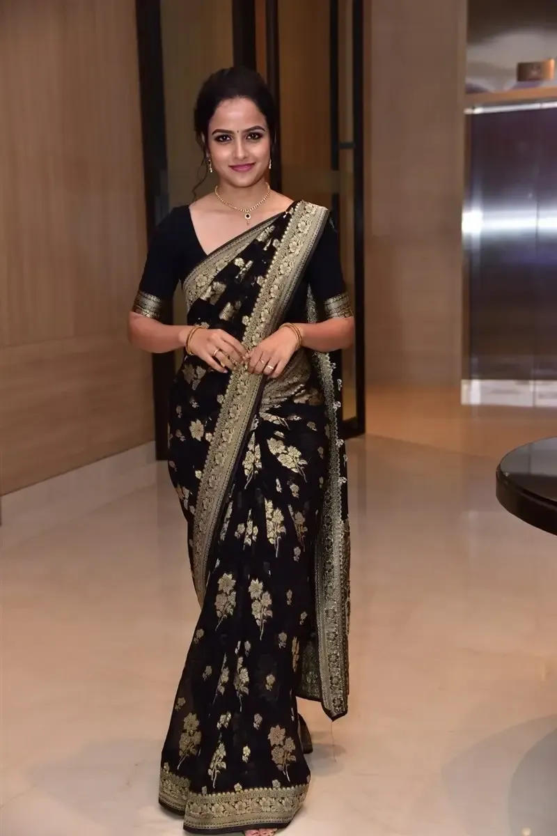 Actress Vaishnavi Chaitanya in Black Saree at Baby Movie Celebrations